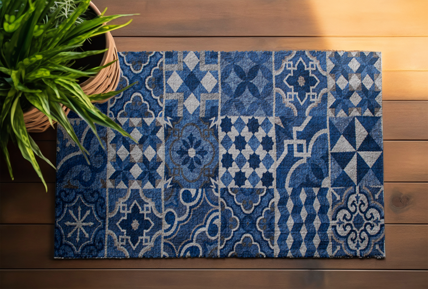 Tappeto Cementine Blu